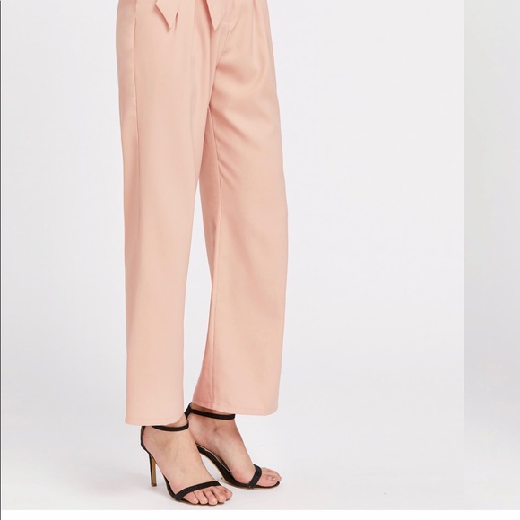 Self Tie Waist Wide Leg Pants - Picture 4 of 6